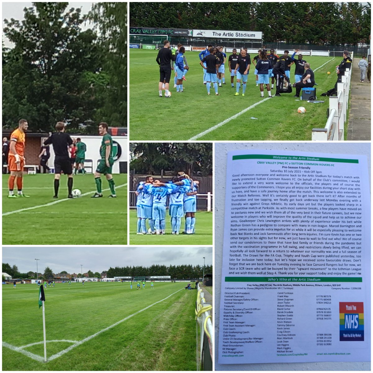 redlegTudor's tweet photo. Saturday afternoon was enjoyed at The Artic Stadium with,
@CrayValleyPM 1-3 @official_scrfc
The @PitchingIn_ @IsthmianLeague Clubs providing great #preseason action ๐
.. and both looking forward to their #SEast #SCentral Div seasons .. all the best #Millers #Commoners ๐ https://t.co/CaRySZUmjT