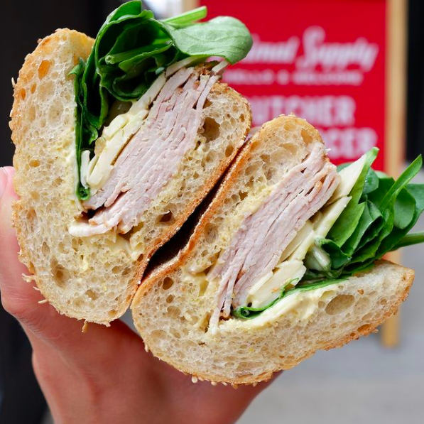 Need lunch?  We have you covered with Sandwich Saturday 😋
ROAST PORK HOAGIE⁠
♦️ Primal Roast Pork 🐷⁠
♦️ <a href="/CaputoBrothers/">Caputo Brothers Creamery</a> Provolone 
♦️ Roasted Garlic &amp; Long Hot Mayo⁠
♦️ Spinach⁠
♦️ Merzbachers Bakery Seeded Gold Roll⁠