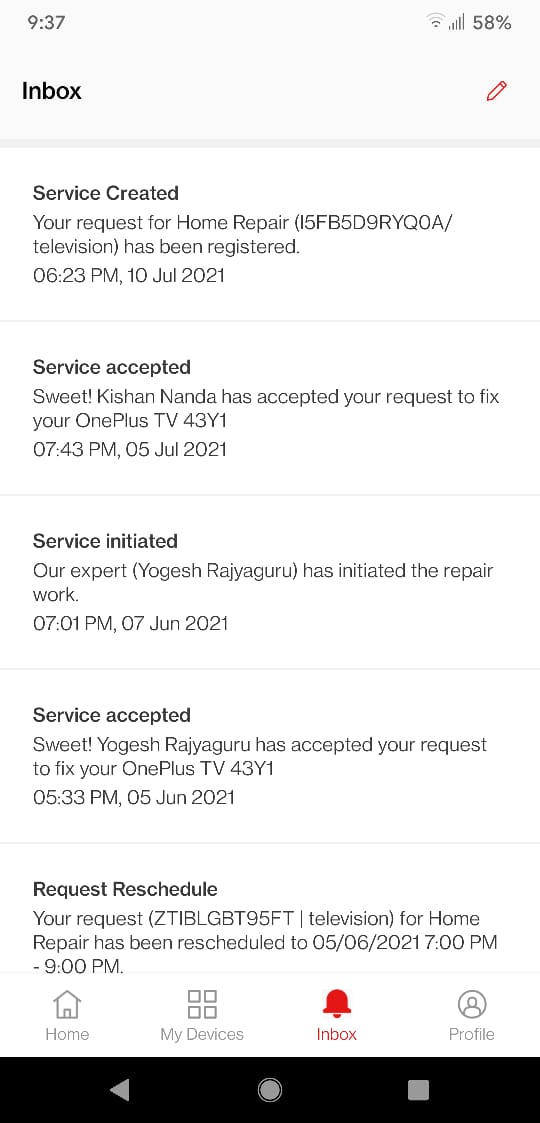 _ShubhamBhatt's tweet image. @OnePlus_IN @OnePlus_Support it's been more than month i'm still waiting for my tv to get fixed
After expert yogesh made me wait for panel to arrive for almost month and he dropped the repair request and some other expert has initiated the repair
#OnePlusCare #OnePlus