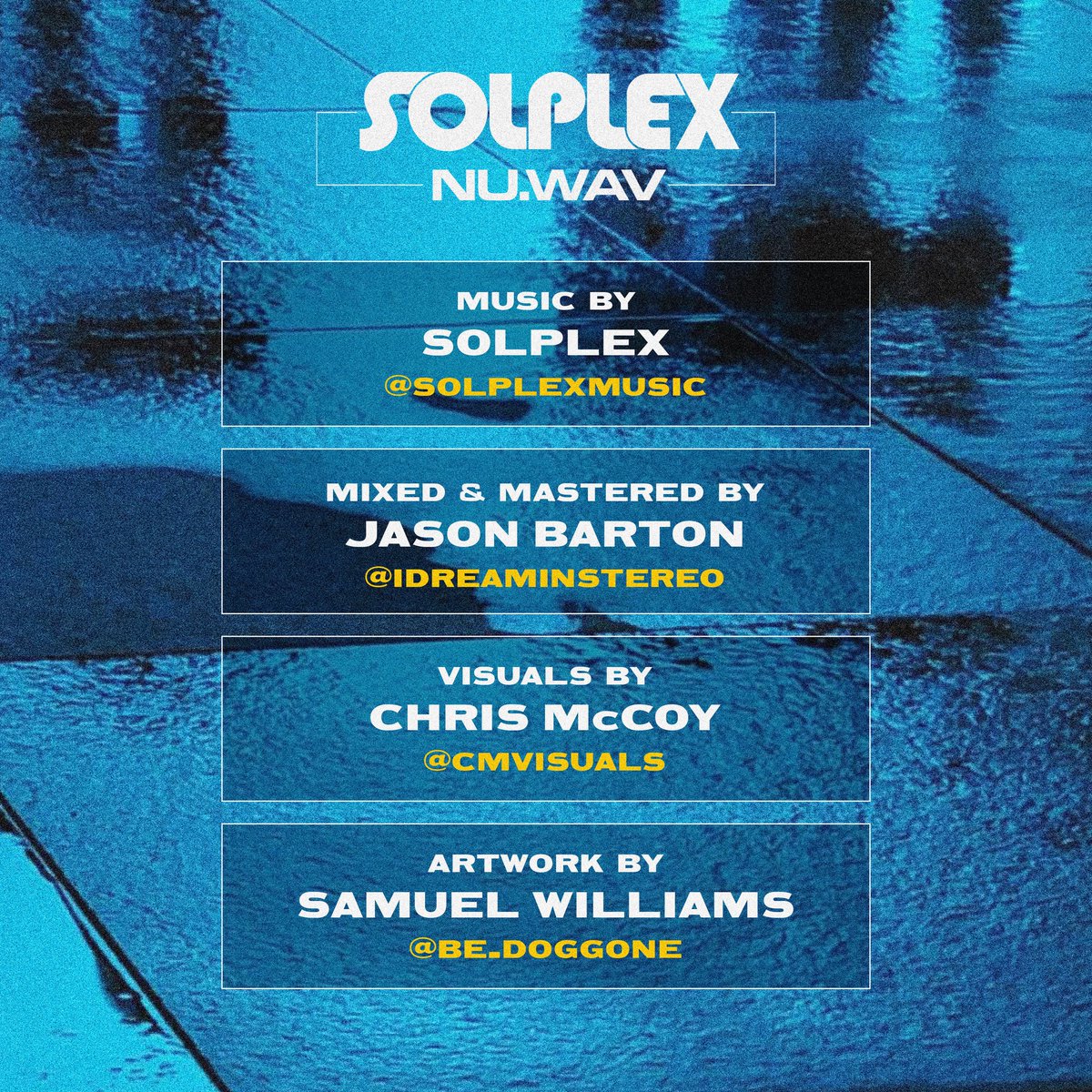solplexmusic's tweet image. 🌊 We are really proud of Nu.WAV 🌊
Mad love to all the people that gave us their time &amp;amp; support to make something special. 🙌🏽 🙌🏽 🙌🏽

Special shout outs to everyone that worked on this project with us! It was a honor to collab and bring our vision to life.

🌊 Nu.WAV 🌊