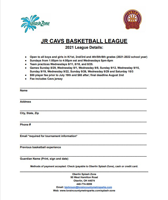 Did you know you haven't missed signups for Jr. Cavs at Splash Zone! Register online at reservations.metroparks.cc/programs/58046/ or in person at SZ. <a href="/cavsyouthsports/">Cavs Youth Sports</a>