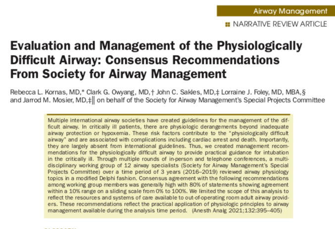 MKleinMD's tweet photo. Helpful articles for #PostShiftTeaching about the physiologically difficult airway:

https://t.co/dvxjeb6Pwf
https://t.co/b89uNsVEWQ
https://t.co/ht2RFabaww

#whyNUEM #AlwaysLearning https://t.co/VIpwp5Jwzj