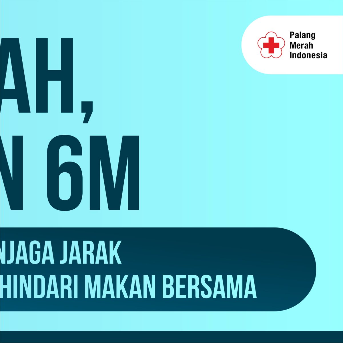 Jangan lengah! COVID19 masih ada !
Tetap lakukan 6M. 
😷 | 🧼💧👐 | 🧍‍♂️↔️🧍‍♀️| ⛔🚙🛵 | ⚠️ 👨‍👩‍👧‍👦 | ⚠️🍜👨‍👩‍👧‍👦

#memakaimasker #mencucitanganpakaisabundanairmengalir
#menjagajarak #mengurangimobilitas #menjauhikerumunan #menghindarimakanbersama

#CegahCovid19 
#kitahadapibersama