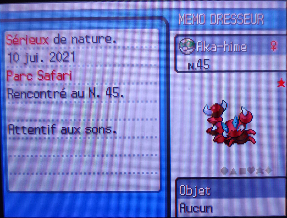 Reclaim le plus rapide que j'ai jamais fait avec Rapion qui revient en 682 rencontres à peine, et surtout qui rentre !! Ce shiny est trop beau.