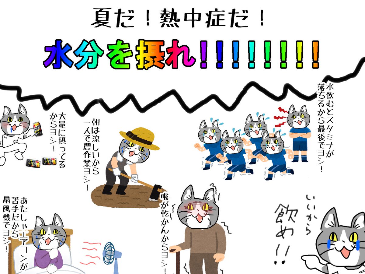 #現場猫 #看護師
防げるもんは防ごう。
※水分制限がある人は医師の指示に従ってください👨🏻‍⚕️ 