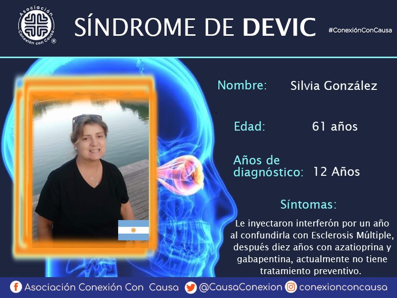Silvia, desde Argentina, nos comparte su testimonio con Síndrome de Devic durante 12 años. Gracias por compartir 🙌🏽

#ConexiónConCausa
#NMO