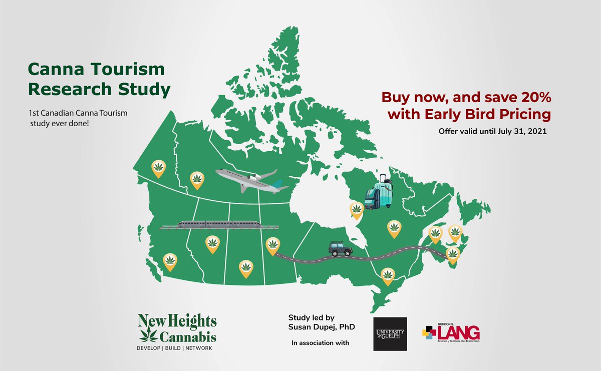 Canna Tourism's 2021 Research Study will be available in October 2021!

If you're interested in how canna tourism can benefit your business, take advantage of our early bird pricing - 20% off until July 31! 

Find our order form here:
newheightscannabis.com/canna-tourism-…

<a href="/NewHeights_CS/">New Heights Cannabis Tourism Summit</a>