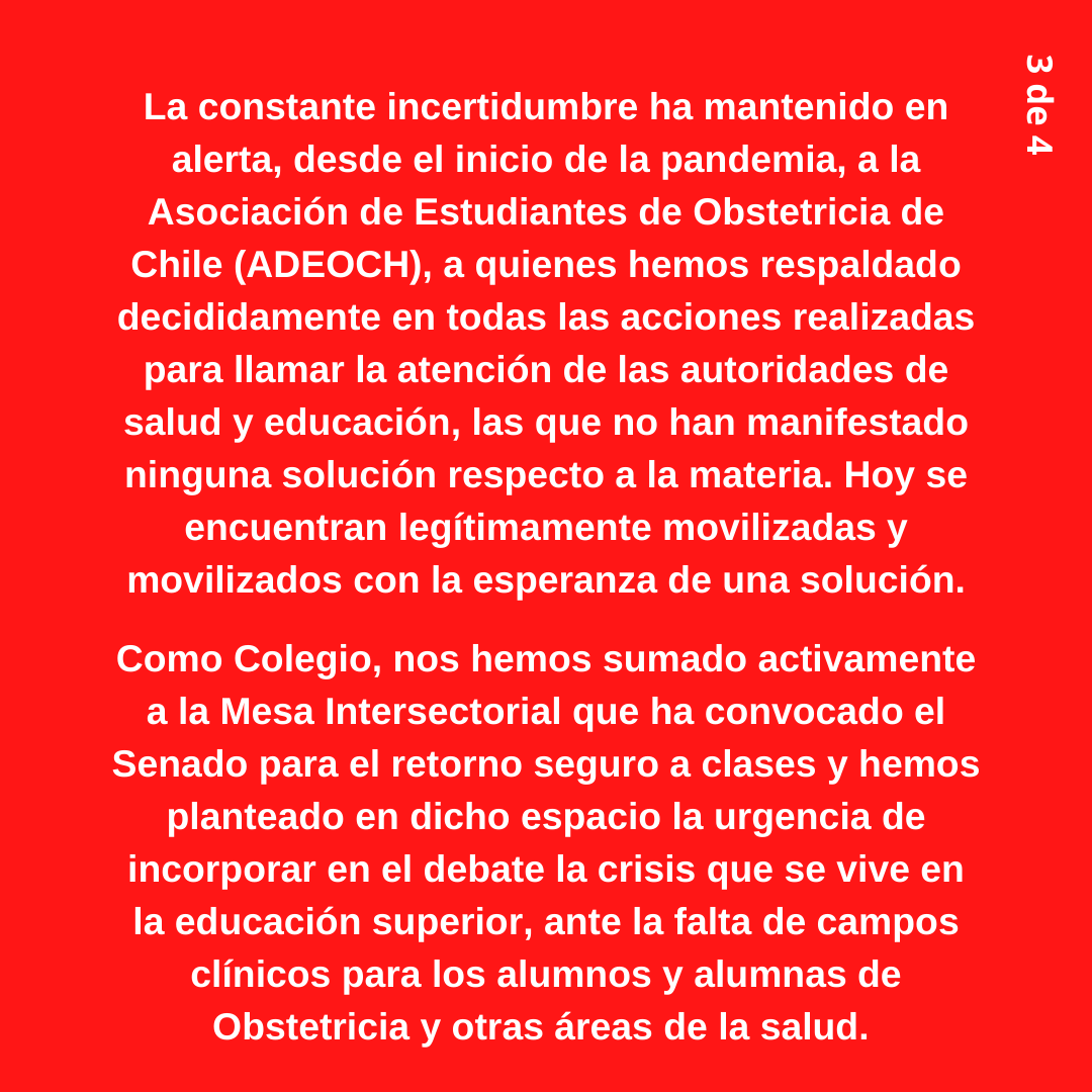 ChileMatrones's tweet photo. DECLARACIÓN PÚBLICA /El Colegio de Matronas y Matrones quiere expresar su profunda preocupación por la situación que están atravesando miles de estudiantes de Obstetricia, así como también de otras profesiones de la salud, ante la falta de campos clínicos. https://t.co/Bn66g6PhhN https://t.co/TBo9sBYXcG