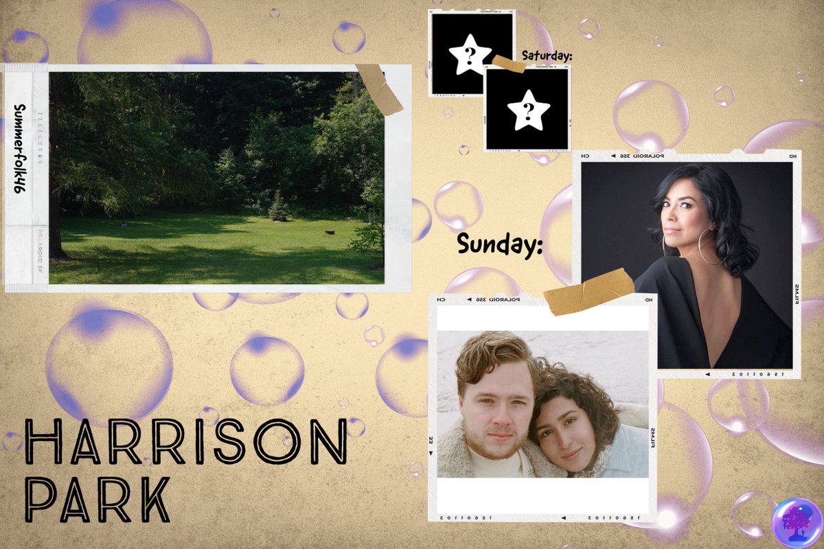 We've got some more #Summerfolk46 announcements coming your way today, including two more performers AND another venue! 

Harrison Park will include TWO Summerfolk stages this year – one of which will feature <a href="/emmgryner/">EMM GRYNER</a> and <a href="/BassetTheband/">basset.theband</a>  on Sun Aug 22!

Stay tuned for more! 🤩