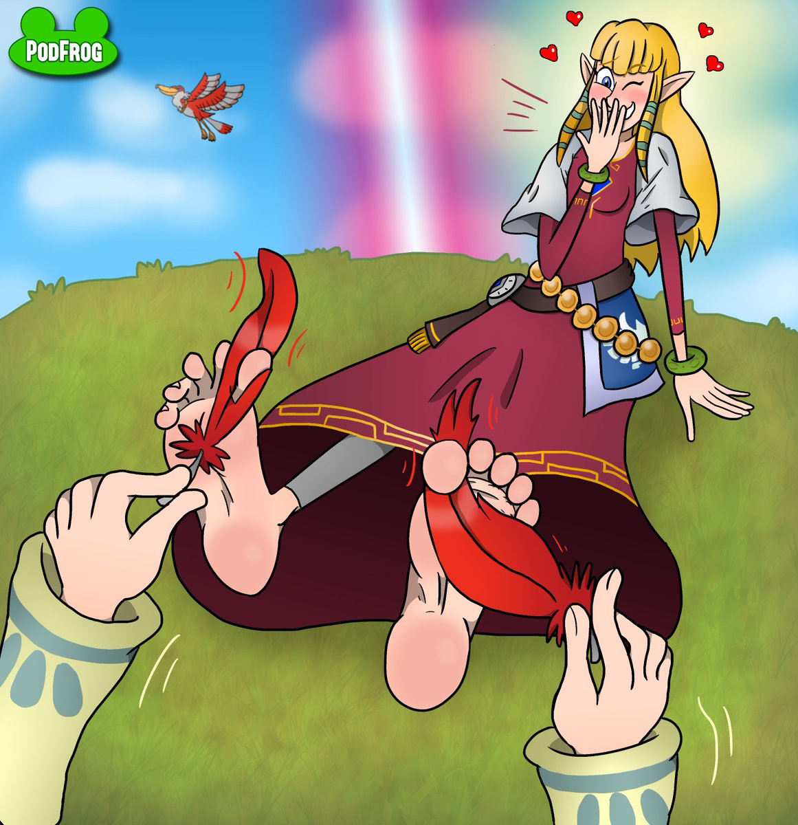 To celebrate, I'm tickling Zelda a week early! 