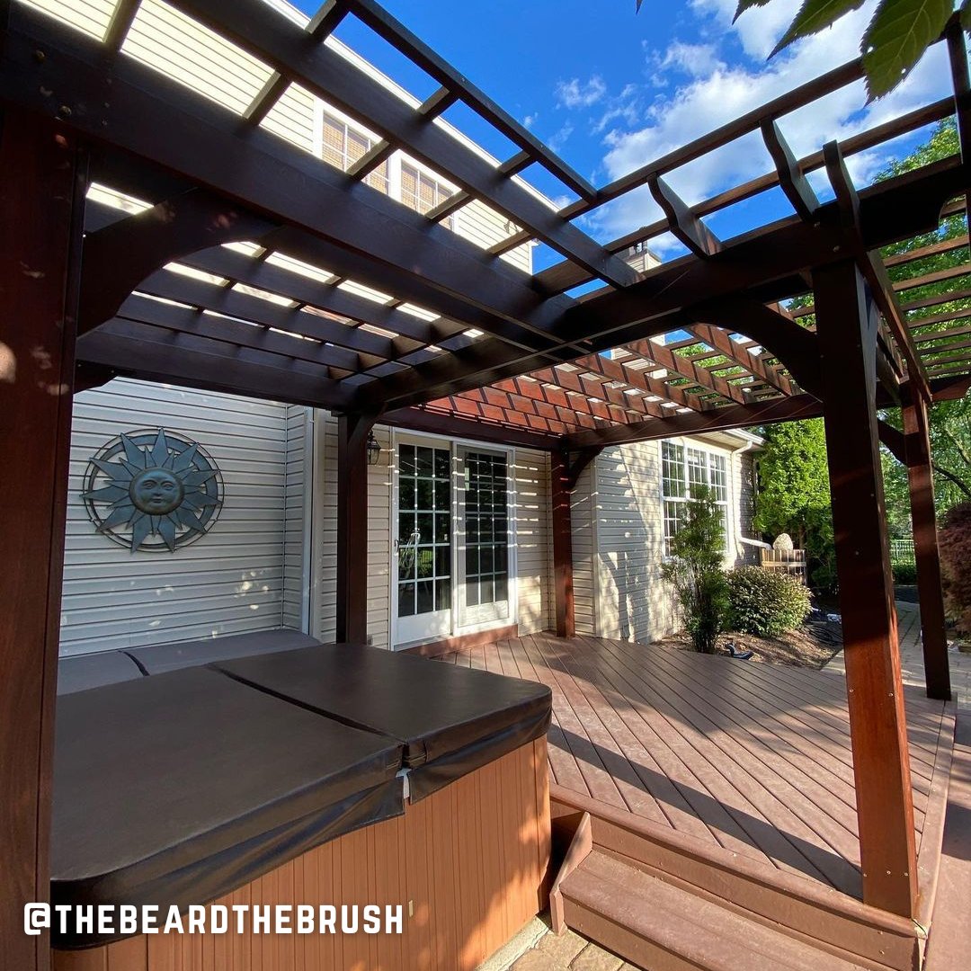 ReadySealinc's tweet photo. Check out this incredible Ipe pergola restore!!
๐จ Ready Sealยฎ Mahogany
๐ธ TheBeard&TheBrush, Painter, Bucks Co. & Mont Co, PA
#mkpainting #custom #spraylife #decklife #exteriorpainting #montcopa #buckscountypa https://t.co/jD8Me3aLSz