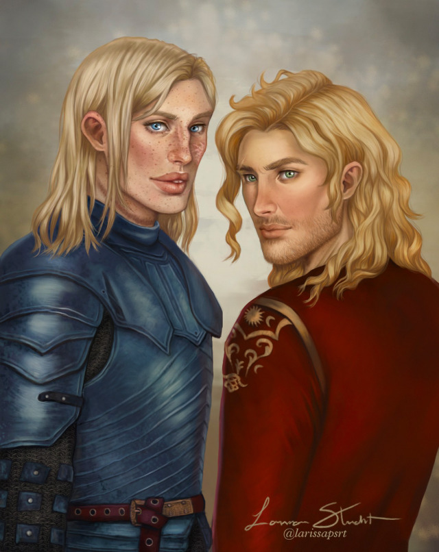 jaime's golden hand cracked him across the mouth so hard the other knight went stumbling down the steps. his lantern fell and smashed, and the oil spread out, burning. 'you are speaking of a highborn lady, ser. call her by her name. call her brienne.' - jaime iii, affc.