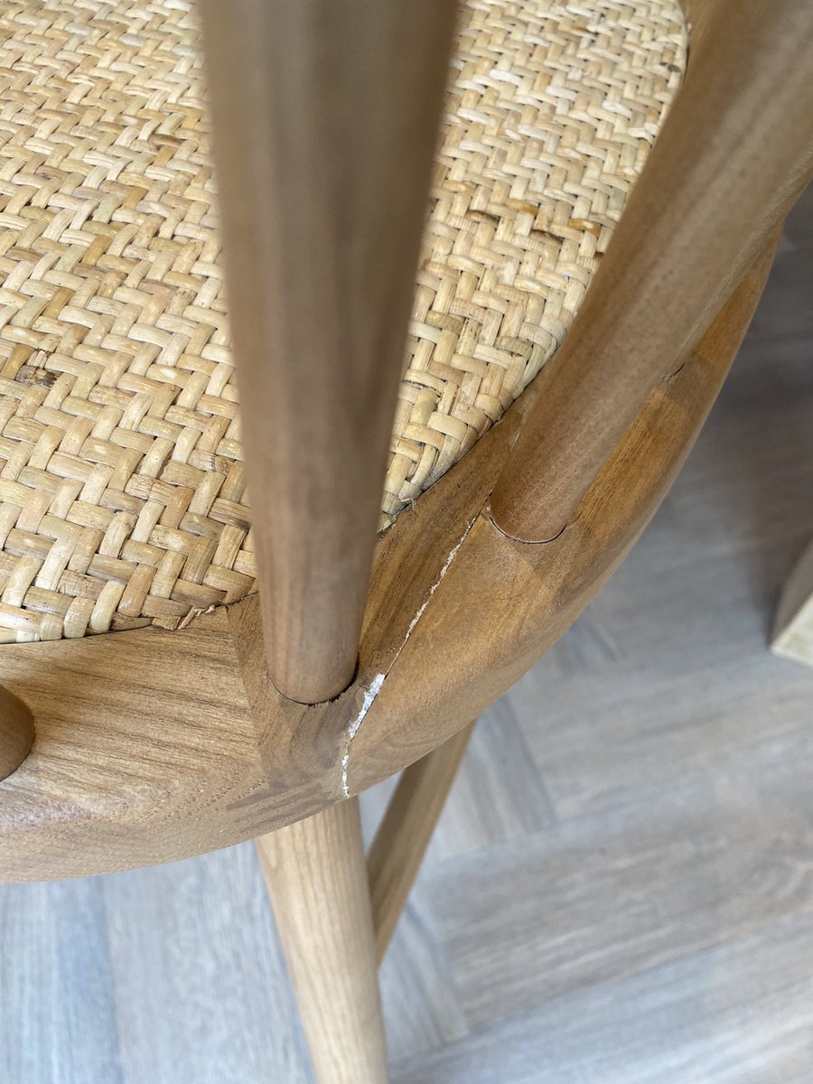 croftyjoshua's tweet photo. @ZARA_Care Hi we brought three chairs from you and 2 are faulty, one is broken and seems to be glued together and the other does not sit flush ORDER NO. 52115473823 https://t.co/1tAte5A2ZE