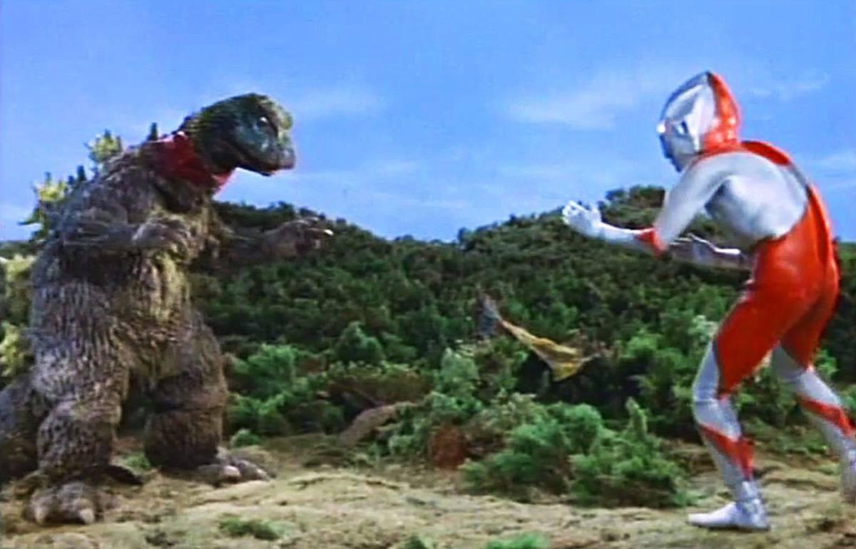 Ultraman vs #Godzilla?? It did kinda happen when they reused the big guy and added a hood as monster Jirahs. Happy #Ultraman day! #UltramanDay