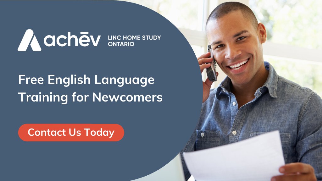 achev_ca's tweet photo. Do you want to learn English at home for free? Achēv’s LINC Home Study program offers free English classes to eligible newcomers to Canada. To learn more about the LINC Home Study program, visit https://t.co/QqsU6A96i7
#english #ontario #learnenglishfree #learnenglishonline https://t.co/ISz0Ep9CBk