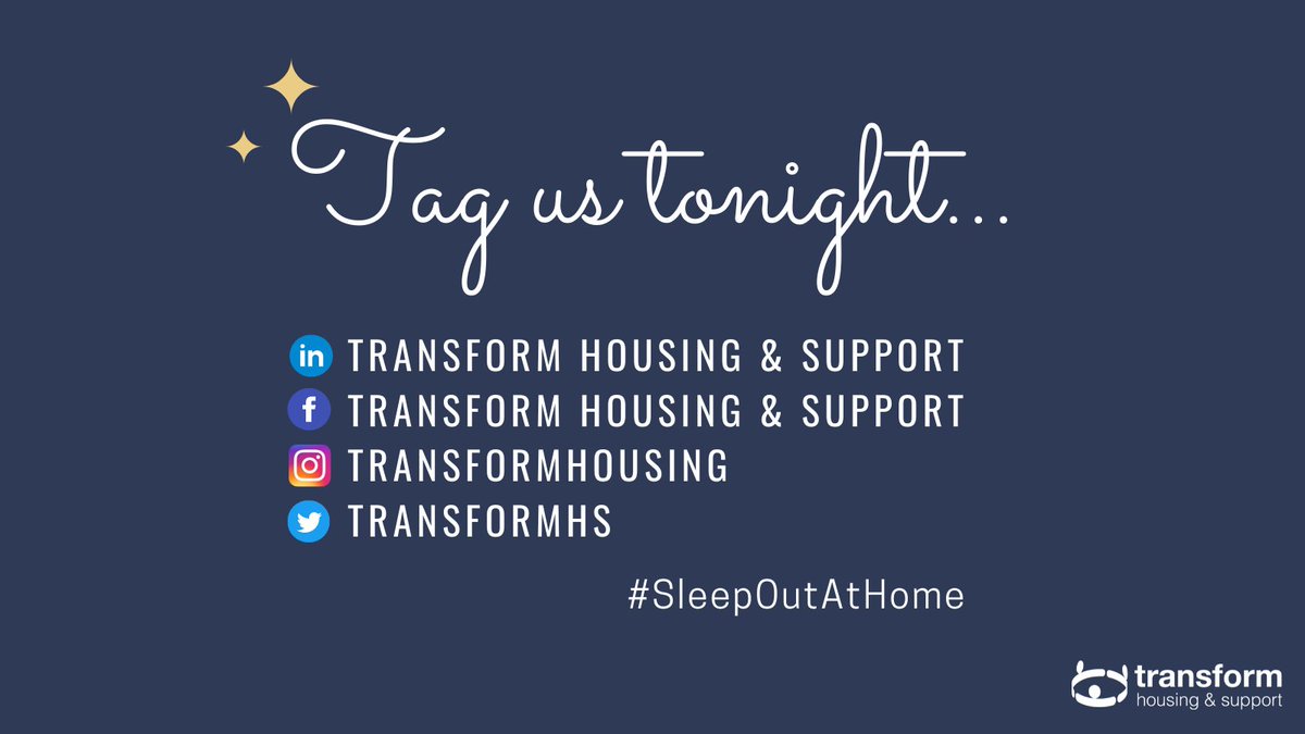 transformhs's tweet photo. Just one hour to go until our Sleep Out at Home begins...
Good luck to everyone taking part and don’t forget to post about your experience tonight, using the #SleepOutAtHome hashtag and tagging us on Facebook, Twitter, Instagram, or LinkedIn. 😊👍
#fundraising #surrey https://t.co/3ZIRYdZ3P5