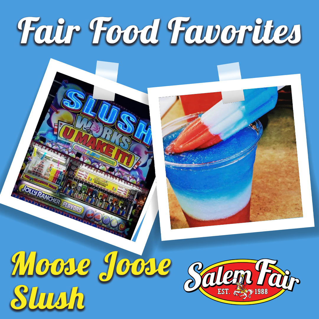 SalemFair's tweet photo. The is no better way to cool down that to grab an icy cool Moose Joose slush. Mix and match colors and flavors to get just the right slush. Keep coming back for more combos and flavors with 1/2 price refills. #SalemFair2021 #CrazyMoose #Slush #MooseJooseSlush #cooldrinks https://t.co/mw6OUEhOUv