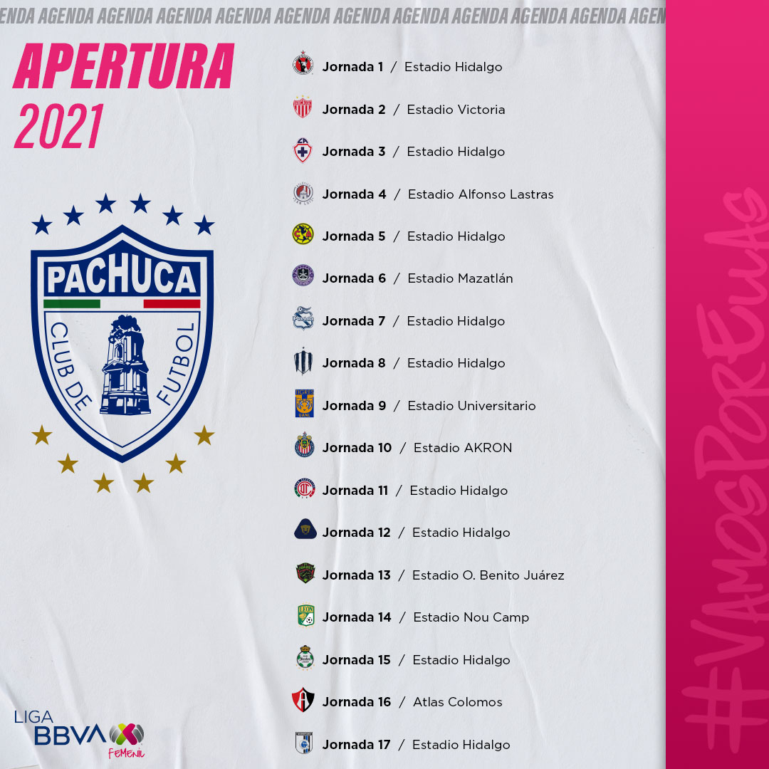 ¡Este es el Calendario Tuzo! @TuzosFemenil debutan en el #Apertura2021 el 19 de Julio en su Estadio. ¿Ya anotaste las fechas de los partidos ? 🗓️ #VamosPorEllas ⚽🎀