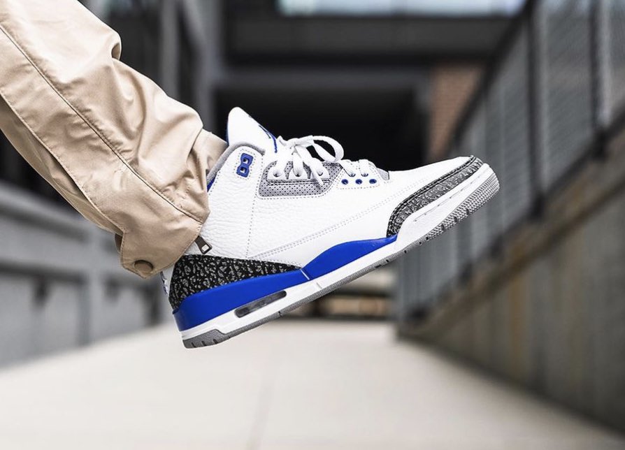 aj3 racer blue on feet