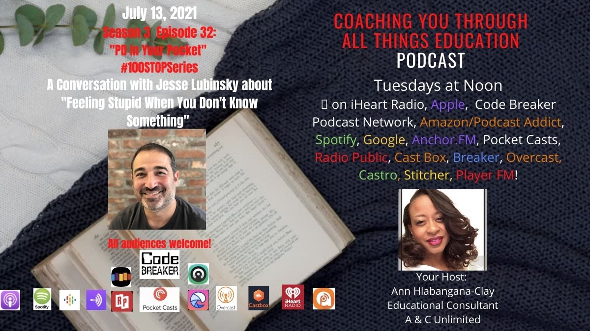 AnnHC_Champ4All's tweet photo. Join in 7/13 for a conversation w/ @jlubinsky #Chapter98 for "PD in Your Pocket" #100STOPSeries!! We talk about feeling stupid in front of our students, his upcoming ChangeMaker Conference, gaming &amp; so much more! In the meantime, check out our book!⤵️   
https://t.co/2k2GQkgoFh https://t.co/Dr33OHxXXd