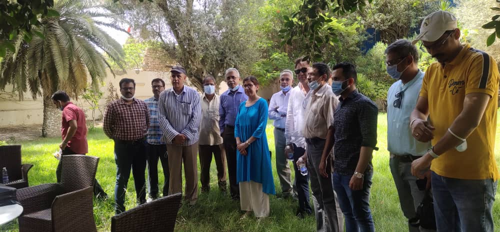 MelantaRajaram's tweet photo. Fruitful discussion @Tunis HOC team lead Mrs RajBala, Mr Sanjeev on Libya travel on 9th July Ind embassy Tripoli. Madam assured of lifting Travel Ban soon as team is absolutely convinced by progressive Libya situation. Pl lift ban earliest, save indians
#LiftTravelBanOnLibya https://t.co/zE7hQDtx10