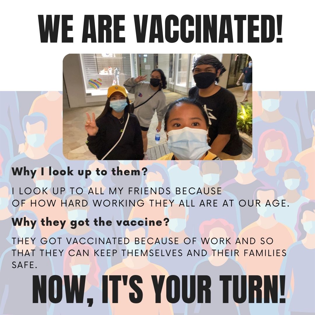 Elarie's got some pretty cool friends. And guess what? They're all vaccinated! #NowItsYourTurn #HIGotVaccinated #GetVaccinated 
~
Graphics by Nikky Bali