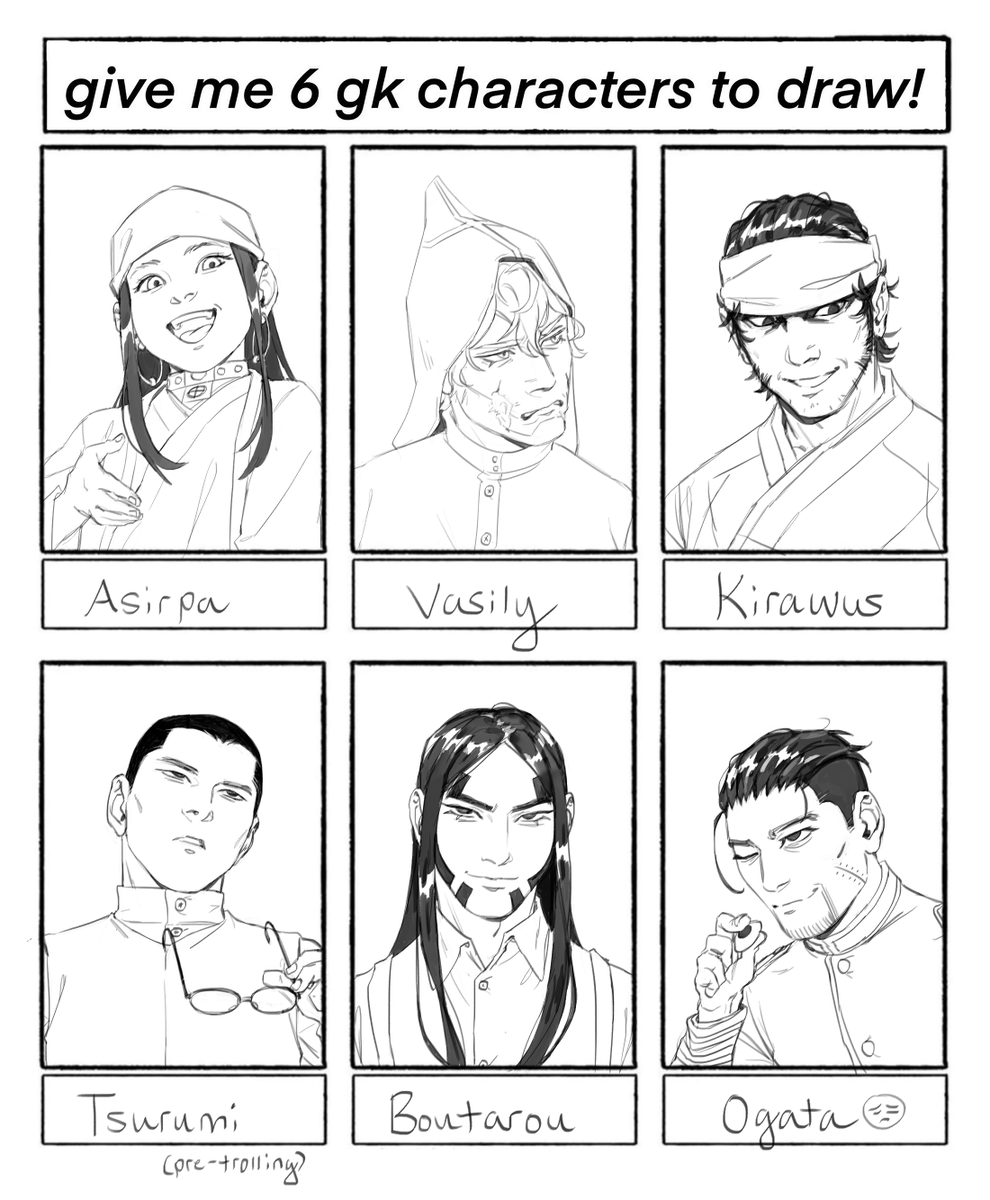 it took a month and it looks like they're all drawn in a different style but i'm calling it done #goldenkamuy #金カム 