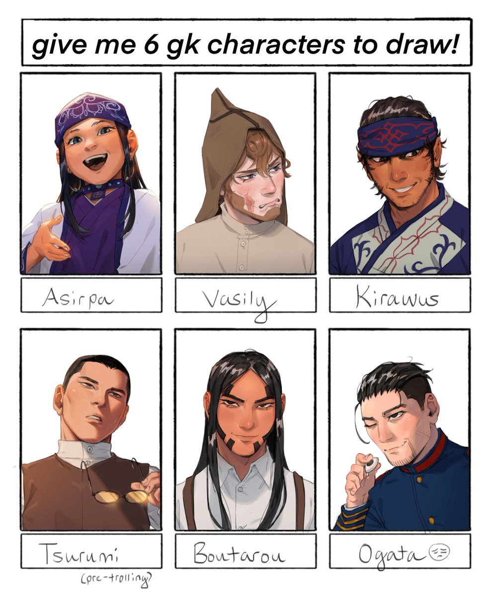 it took a month and it looks like they're all drawn in a different style but i'm calling it done #goldenkamuy #金カム 