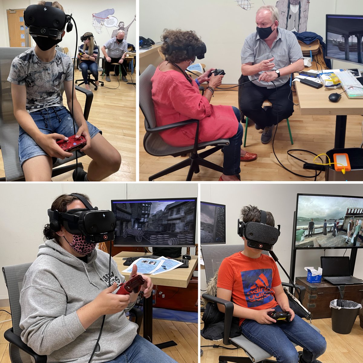 With Mayflower commemoration events cancelled - yet again - we came through - yet again - demonstrating our VR Mayflower and 1620s Barbican demo, with smell effects, to a cross section of Plymothians, young and old. Today's feedback was really excellent from all. Bring on Day 2!