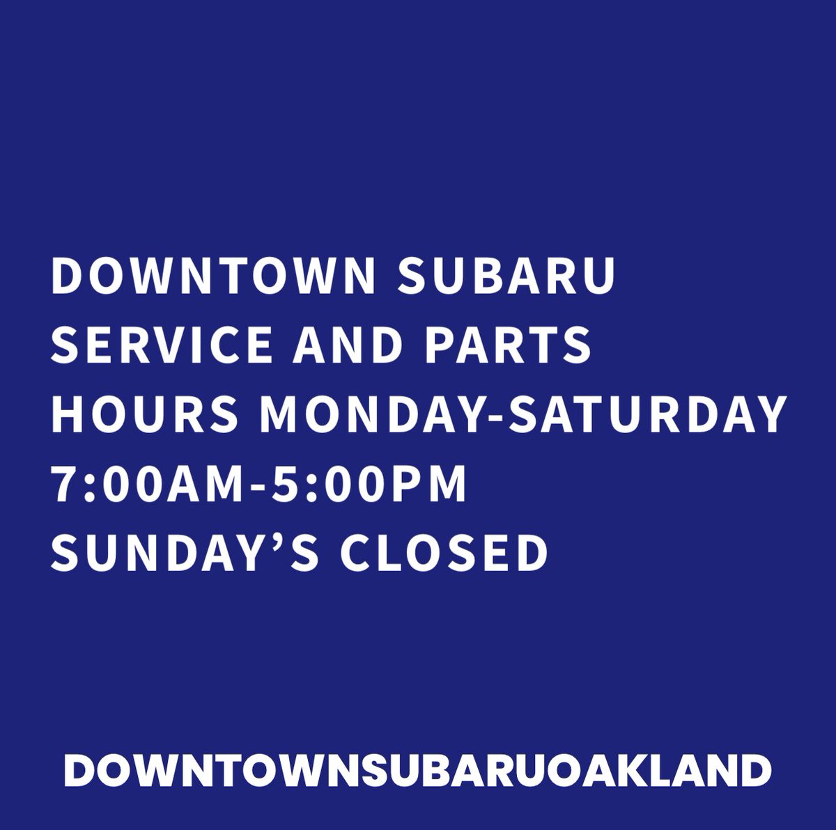 Service and parts hours of operation ✅