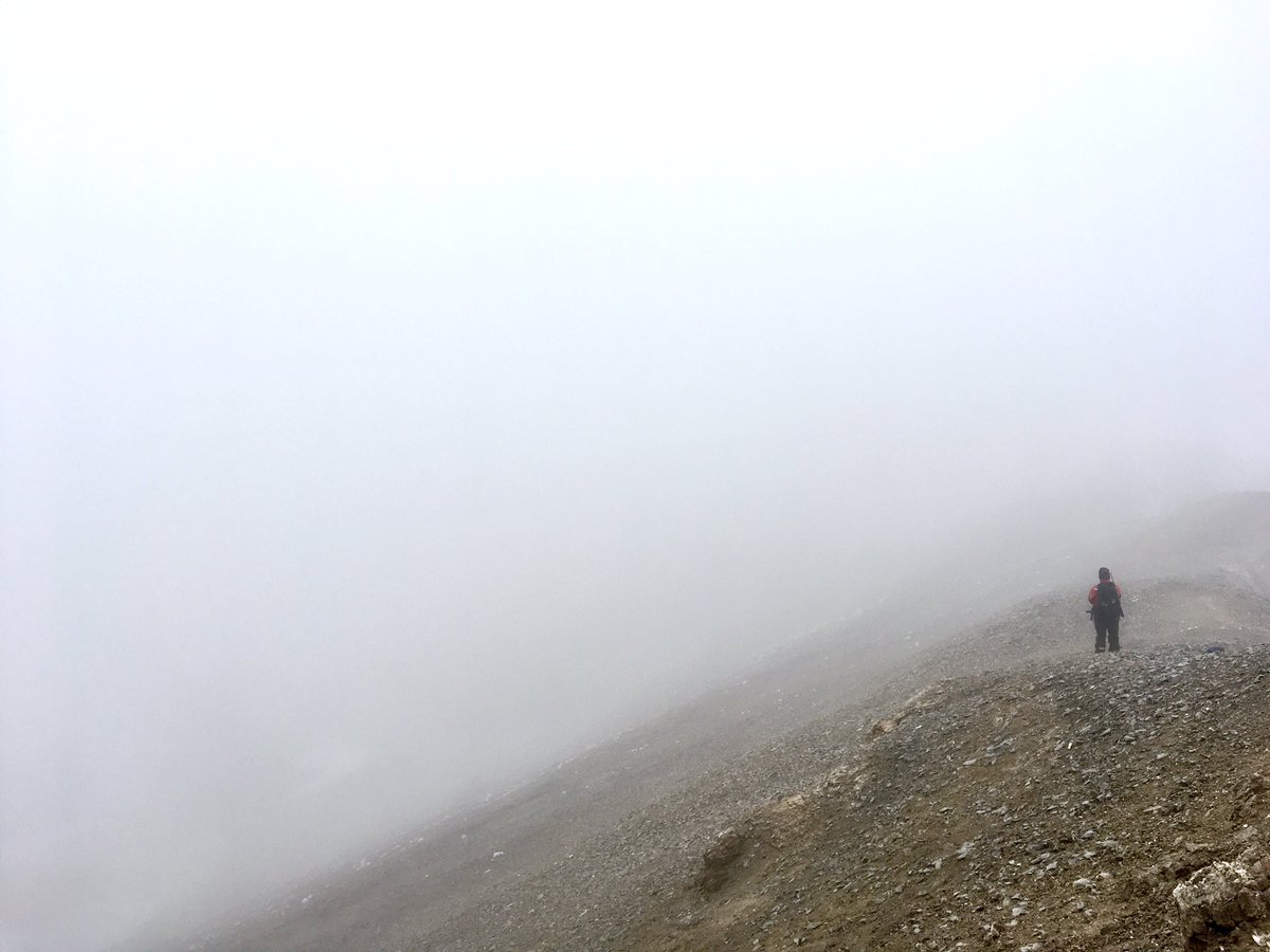 The fieldwork in Svalbard is going great! This is 210:40, full daylight! A bit tired and hungry though, and we must come down the mountain… yesterday very foggy <a href="/olivier_galland/">Olivier Galland - Volcanologist</a> <a href="/hans_j_k/">Hans Jørgen Kjøll</a>