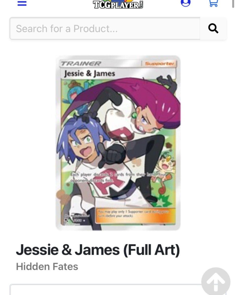 BoosterQuack's tweet image. At one point all trainer cards skyrocketed heavily, but the jessie &amp;amp; james card from hidden fates was market manipulated up to $20-30 ea! and now sitting at $6

#tcgpokemon #pokemontcg #pokemonshield #pokemoncardsforsale #pokemontradingcardgame #shinypokemon