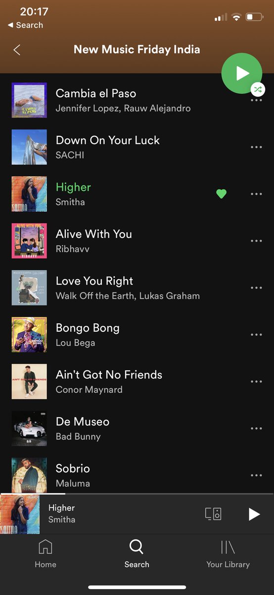 SmithaMusic's tweet image. “Higher” made its way to an official @Spotify editorial playlist! Thank you so much @spotifyindia for adding my song to your #NewMusicFriday playlist and thanks to all you beauties out there for listening and showing it some love. This all means the 🌎to me. 🧡#newmusic