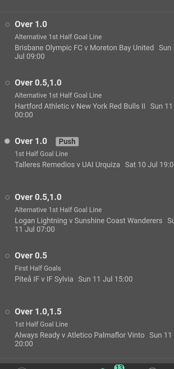 CryptoFunBus's tweet image. Sunday 11th July
These following games should have a first half goal. Wait for over 0.5 fhg market.
First selection: