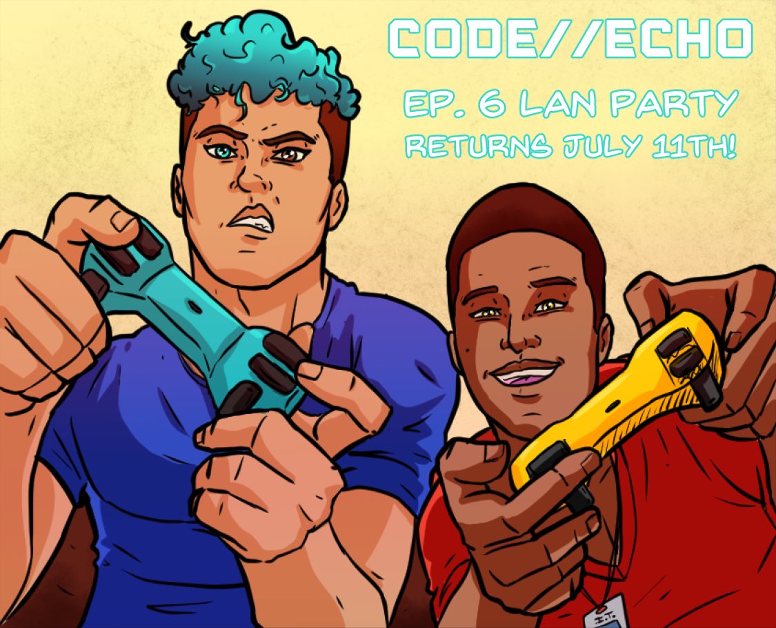 Xero_Gee's tweet photo. Tomorrow, weโre back! Code Echo returns July 11th with Episode 6: LAN Party! #WebtoonCanvas #indiecomics #webcomic #codeecho
https://t.co/9dp82ygYYq https://t.co/dHArAG2TEG