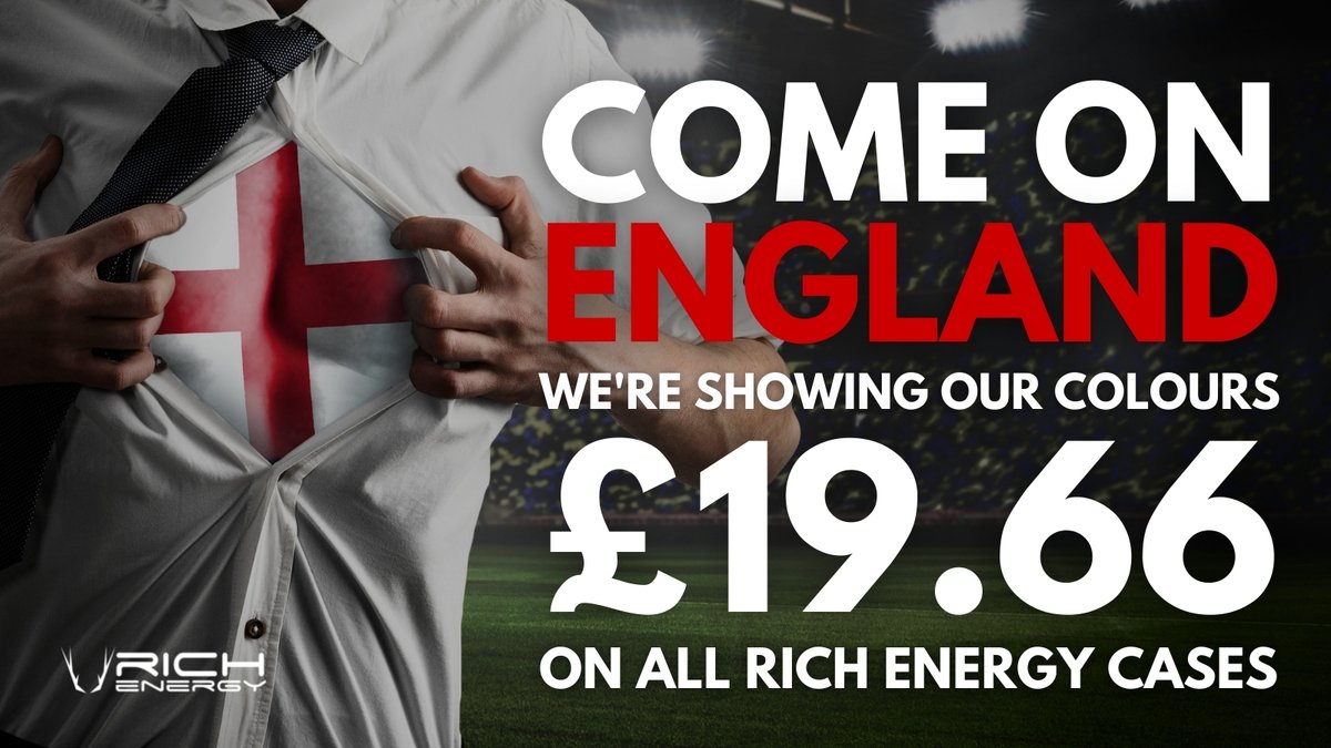 weareRichEnergy's tweet photo. In celebration of @England making their first final in 55 years, for 24 hours only we are offering cases of RICH ENERGY for the unbeatable price of £19.66. Show your colours. #EURO2020 #ItsComingHome #Final2020
Original https://t.co/5m8e50Auzk
Sugar Free https://t.co/FpBc4goGBg https://t.co/6DfLwVDqio