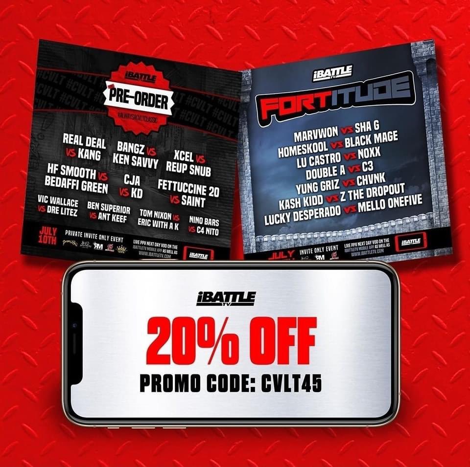 PMarz's tweet image. 20% off #iBattleTV Subscription this month!