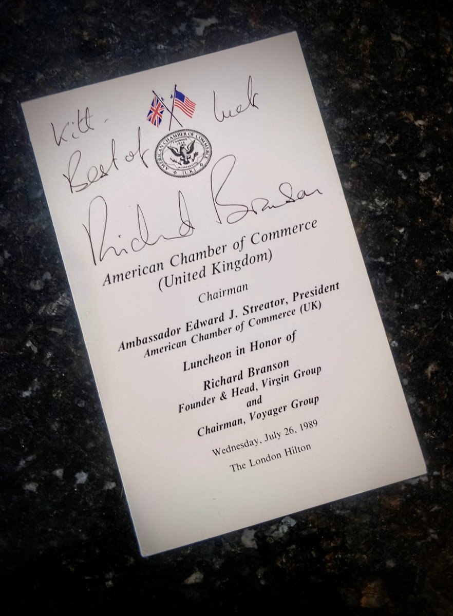 kittdiebold's tweet image. I have held this signed invite for over 30 years, and also attended his announcement with Scaled Composites at EAA Oshkosh in 2005 to start what became Virgin Galactic. Now my turn to wish @richardbranson best of luck tomorrow on his flight to space.