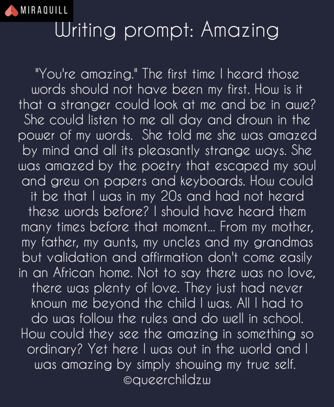 MilesThought's tweet photo. I was in the mood for a writing challenge today so I posted on my whatsapp status that people inbox me a word or sentence &amp; I would come up with a short piece from that. Here's what I got... #writingchallenge #writingprompts  #poetry #queerartists https://t.co/k9yuRNJCtT
