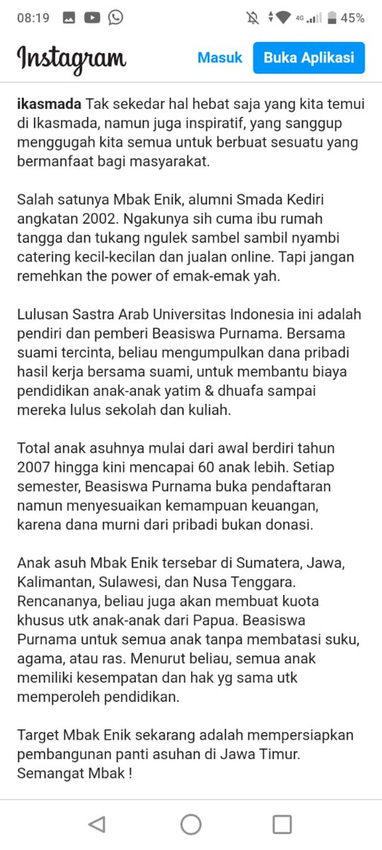 Just info

Ini akun asli
Nama asli

Yg pny akun FB monggo kalo mau berteman, siapa tau nnti kita jd besan🙊😃

Update &amp; info ttg beasiswa sy <a href="/BeasiswaPurnama/">Beasiswa Purnama</a> sy tulis di FB krn karakter tulisan di Twitter terbatas

Akun IG ada jg tp gk prnh update

Sekian🙏🙏