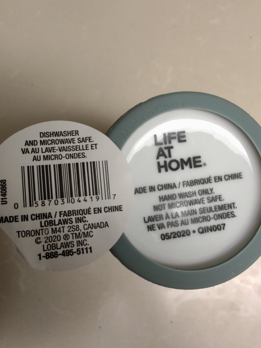 hgarib1's tweet photo. @RealCdnSS @LoblawsON - will you go this low to gain a market foothold? False #advertisement personified. When your label says microwave / dishwasher safe, and the print on the product itself, to the contrary.  @ONconsumer https://t.co/G65jBlWPN8