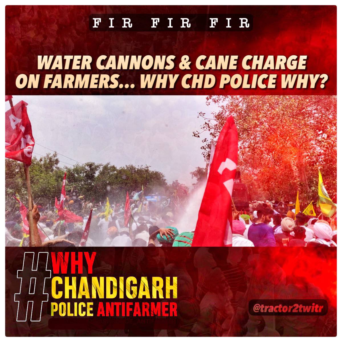 Jashan23061829's tweet photo. This was never ever expected in Chandigarh but Chandigarh police proved us wrong #WhyChandigarhPolice_AntiFarmer https://t.co/pRaVdK4LNA
