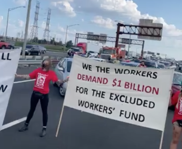#Breaking!!  Immigrant workers and allies from across New Jersey are risking arrest, right now, on the #NewJerseyTurnpike to demand <a href="/GovMurphy/">Governor Phil Murphy</a> fully fund a state #ExcludedWorkersFund that covers the real need in #NJ! 

Watch Live: 
facebook.com/RadioJornalera… 
#YNosotrosQue #DaleNJ