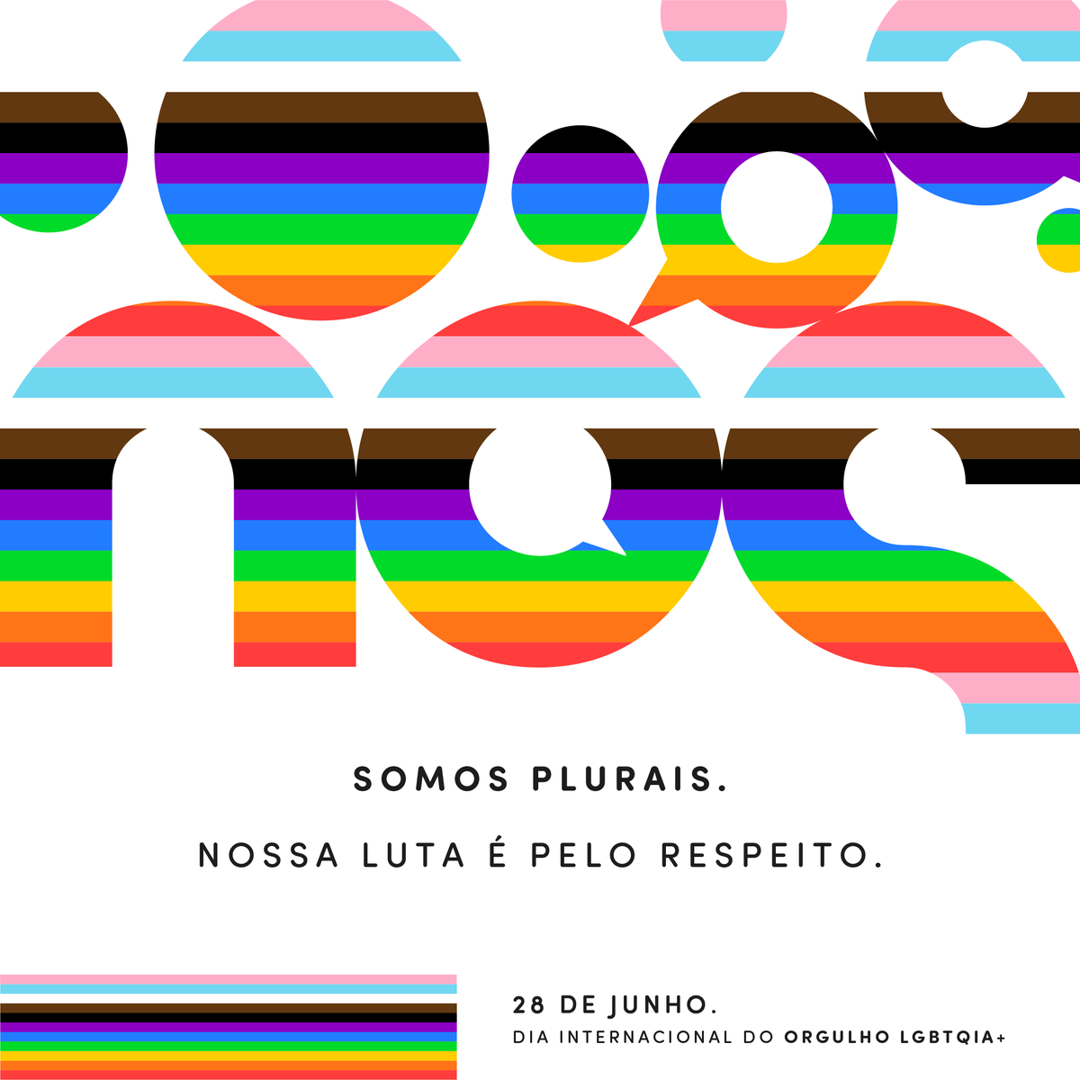 noscomunicacao's tweet photo. Mais do que apoiar: a nossa luta pelo #respeito acolhe as diferenças, promove a diversidade e incentiva a pluralidade humana. Desejamos que a comunidade #LGBTQIA+ sinta-se sempre acolhida em todos os lugares. E Nós estamos trabalhando para isso. 🏳️‍🌈 https://t.co/h2ZipW4dOk