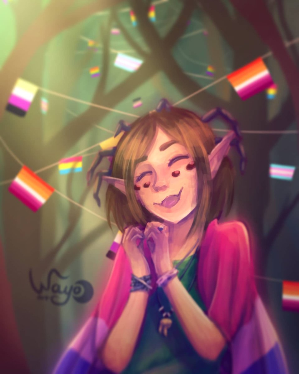 Wayo_art_'s tweet photo. Well, even if there are only a few days leff...happy pride month!!!＼(^o^)／
#HappyPrideMonth #digitalart https://t.co/Cco8FBD042