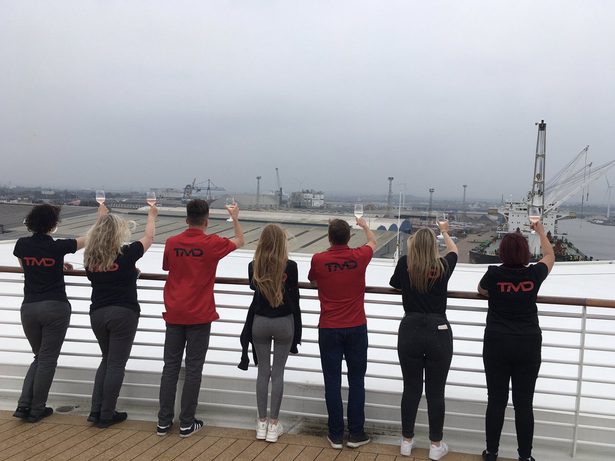 The Taylor Made Designs UK LTD  fit-out team just taking 5 onboard <a href="/SagaUK/">Saga</a> . #SpiritofAdventure to bid #SpiritofDiscovery calm seas and fair winds on her first guest trip in 16 months. Bon Voyage 🛳