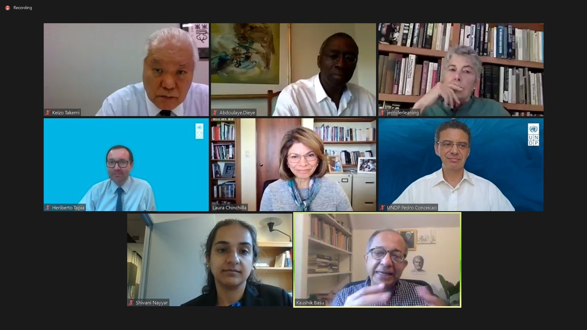 HDRUNDP's tweet photo. We are thankful to the #NewGenHumanSecurity Advisory Panel for their expert comments on our upcoming report & to the co-chairs @Laura_Ch & @TakemiKeizo for leading a fruitful debate on how to refine the #humansecurity lens to illuminate the global challenges that humanity faces. https://t.co/zmC53UFboa