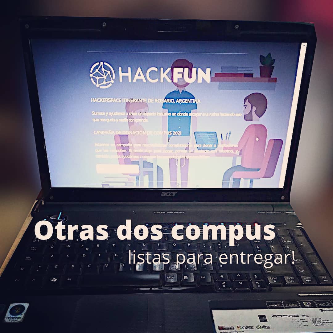hackfunrosario's tweet photo. Otras dos compus para donar! https://t.co/GkxFg30lzr