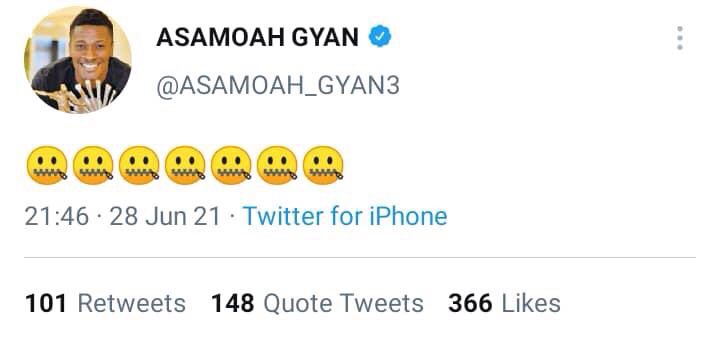 Atimbs's tweet image. Sake of Mbappé miss penalty Asamoah Gyan thinks he’s vindicated. U lie bad, France is not Gh. France will go to another euros n World Cup, but Gh we don’t kn wn, that’s why we can neva forgive you no matter how hard we try 😆