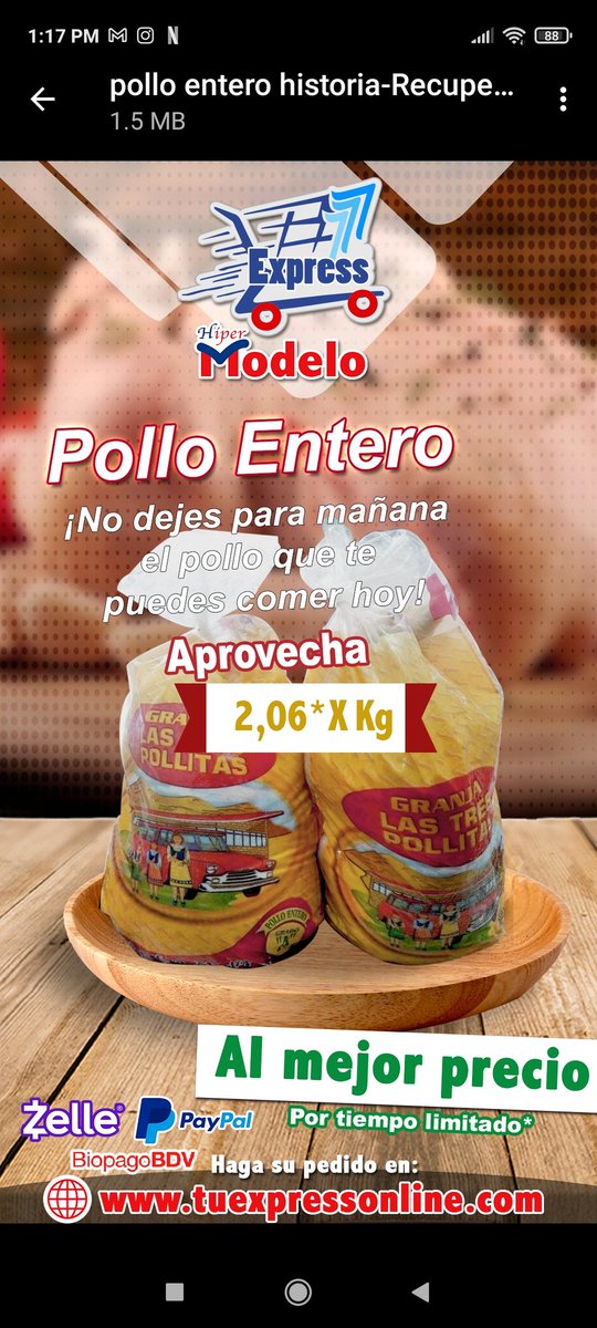 DiarioAvance's tweet photo. ¡No dejes para mañana el pollo que te puedes comer hoy! #OfertaExpress Consíguelo, Bien fresco y de primera calidad. ¡Aprovecha! ¡Al Mejor Precio!

#AutomercadoExpress #Pollo #Ofertas #LosTeques #SanPedro #Carrizal #SanAntonio 🍗🍗🍗🍗🐓🐔🐓🐔 https://t.co/PYFIdxt1hc